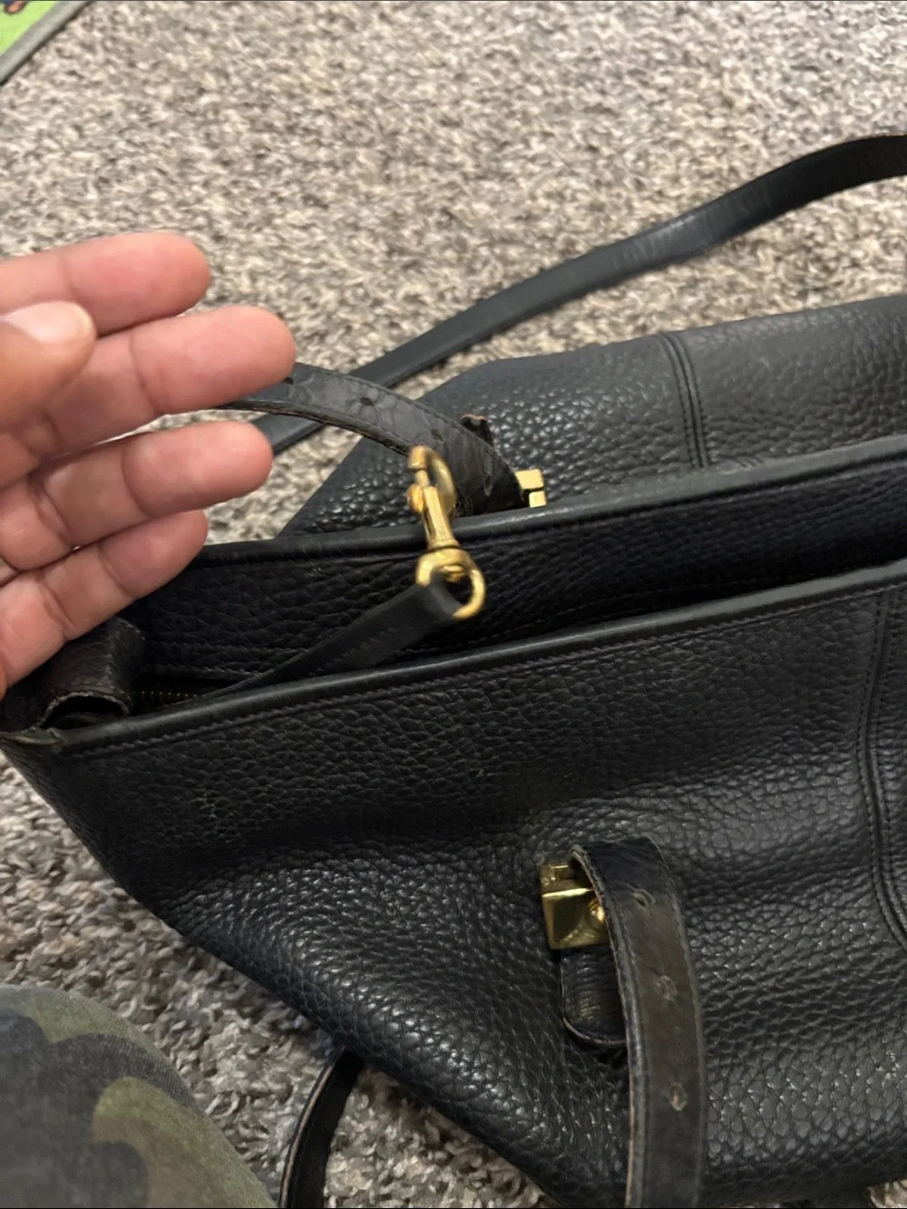 Dooney & Bourke vintage pebble leather satchel black 90s DISTRESSED USED minimal